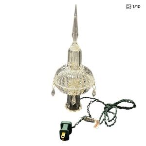 Vintage Trim A Home Clear Lighted Plastic Chandelier Holiday Tree Topper